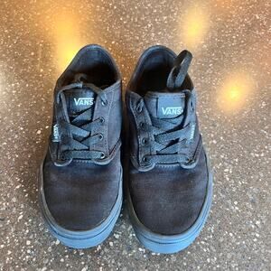 Vans Off The Wall black tennis shoes youth size 4 boys girls low top school